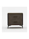 Venla Bedside Table with Fabric Cover Brown 50x40x50cm