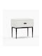 Vartia Bedside Table with Artificial Leather Beige 50x40x48cm