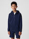 Kinder-Sweatshirt Strickjacke mit Kapuze und Taschen Marineblau