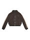 Kids Sweatshirt Cardigan with Hood Brown Active