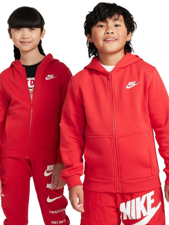 Nike Athletic Kids Sweatshirt Cardigan Fleece w...