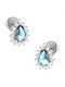 Art Earrings made of White Gold with Stones