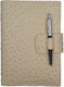 ByLeather Notizbuch 150 Blätter mit Stifthalter Beige