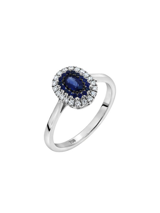 Women's White Gold Ring with Diamond 18K