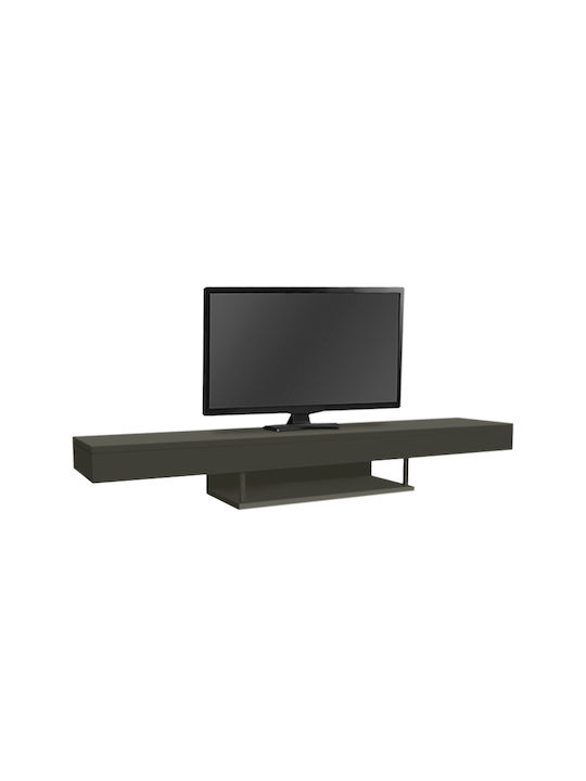 Albares Particle Board TV Furniture with LED Lighting Gray L150xW29.6xH22cm