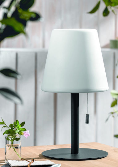 Lightex Elina Πορτατίφ LED με Λευκό Καπέλο και Μαύρη Βάση