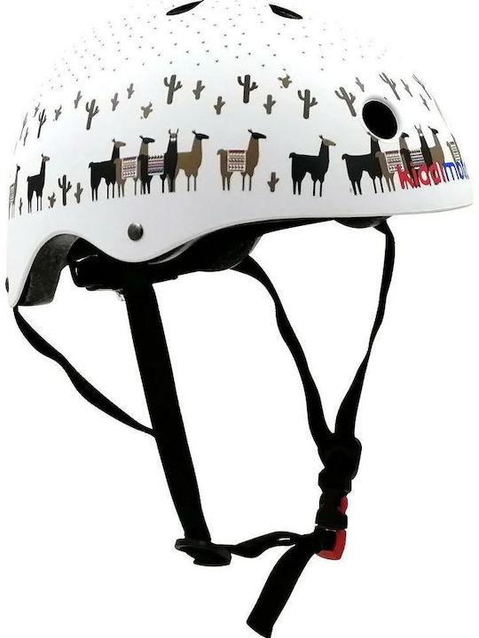 Kiddimoto Llama Kinderfahrrad- / Rollerhelm für Stadt Weiß