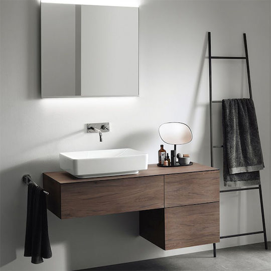 Geberit VariForm Πάγκος χωρίς Νιπτήρα Μ120xΒ51xΥ55cm Κερασί