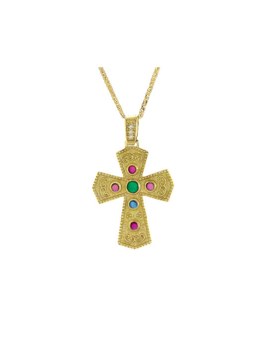 Gold Byzantinisch Kreuz 14K