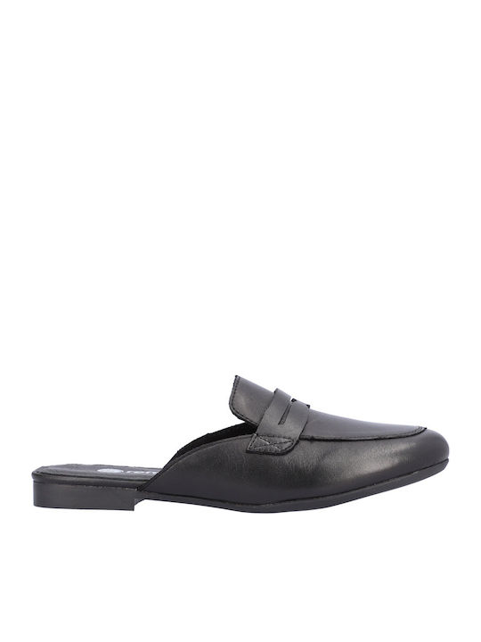 Remonte Δερμάτινα Mules Μαύρα