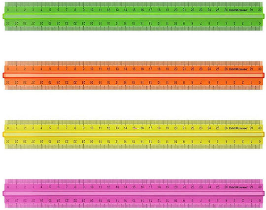 ErichKrause Ruler Plastic 30cm with Handle (Μiscellaneous colours)