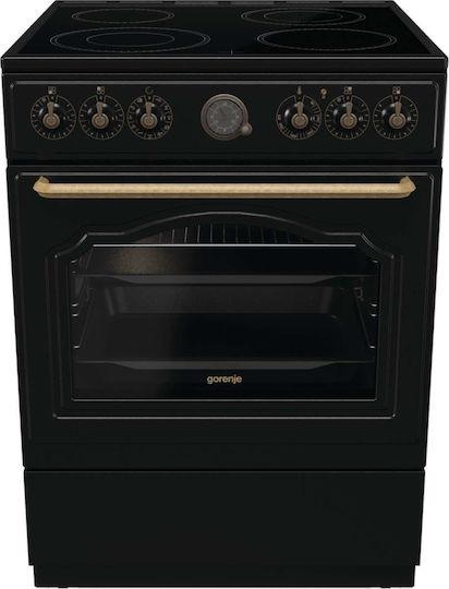 Gorenje GECS6B70CLB Aragaz 71lt cu Plite Ceramice L60cm. Black