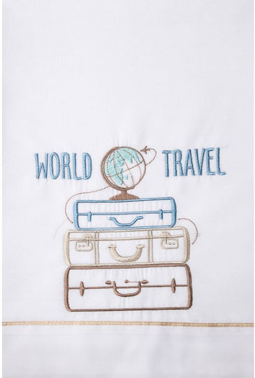 La Christine Σετ Βαπτιστικά Λαδόπανα Βαλίτσες "World travel" Λευκά 3τμχ