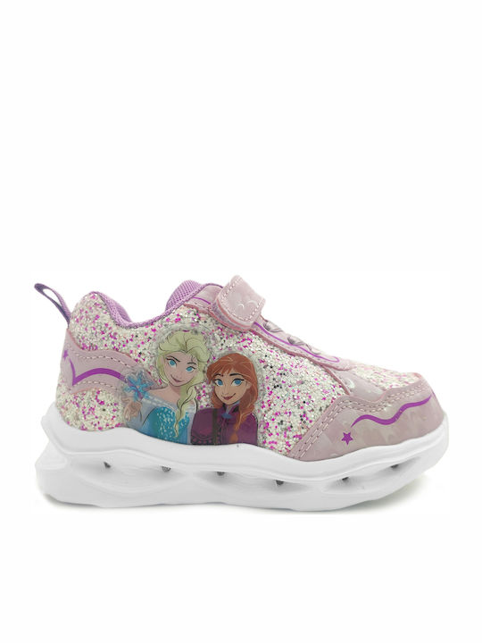 Disney Παιδικά Sneakers με Φωτάκια Ροζ