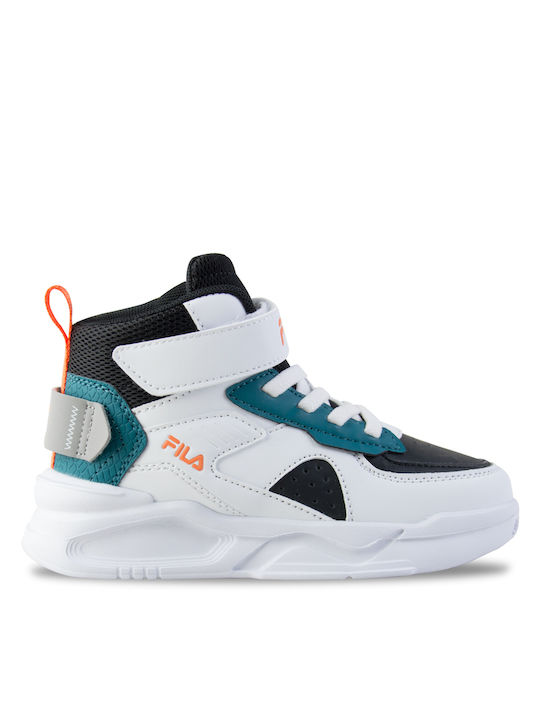 Fila Kids High Sneakers for Boys with Laces & Strap White