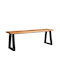 Dining Room Bench with Wooden Surface Brown 140x35x45cm