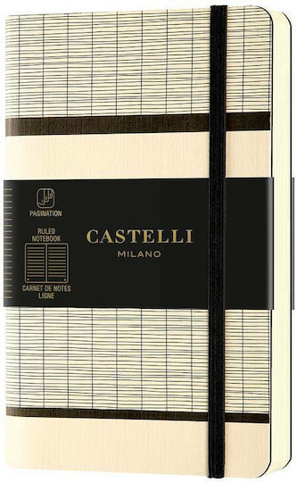 Castelli Σημειωματάριο A6 Ριγέ με Λάστιχο Μπεζ