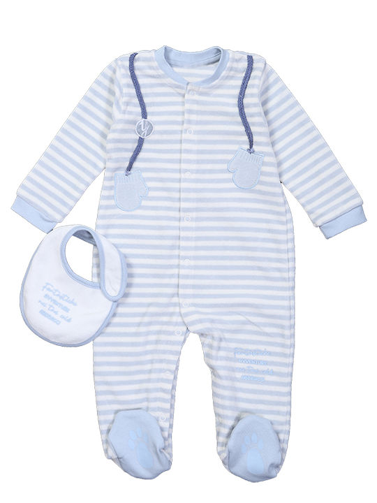 Yours Baby Bodysuit Set Long-Sleeved with Accessories Light Blue