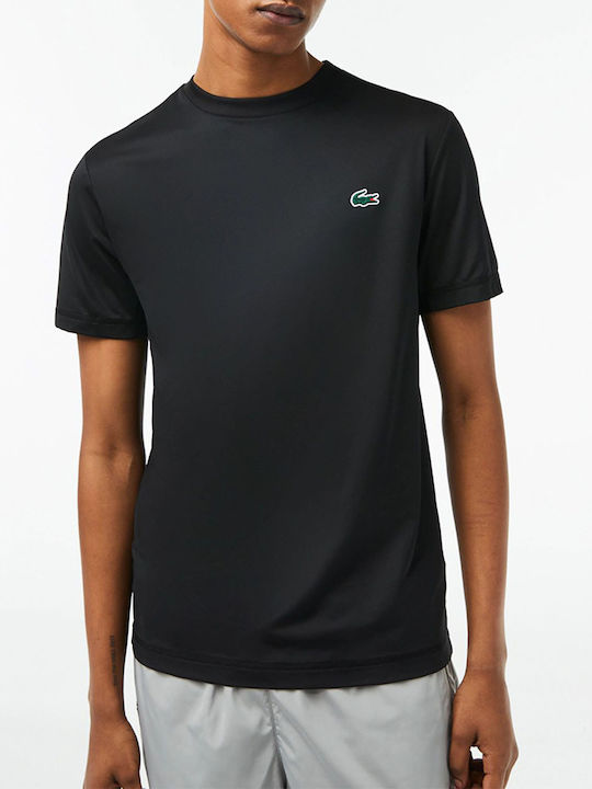 Lacoste Bărbați T-shirt Sportiv cu Mânecă Scurtă Negru