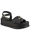 Yfantidis Synthetic Leather Women's Sandals Black