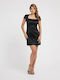 Guess Sommer Mini Kleid Satin Schwarz