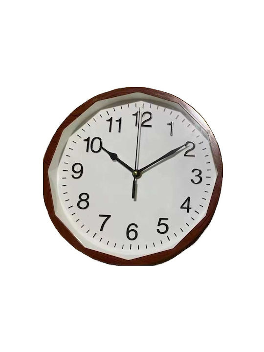 Wall Clock Wooden Dark Brown