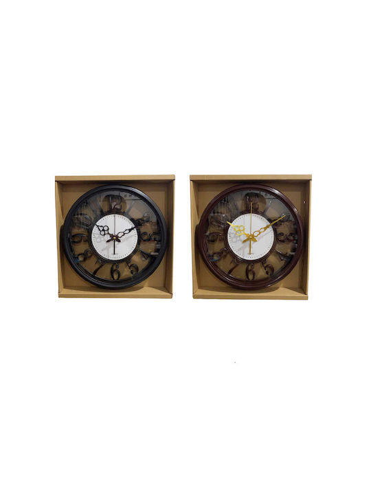 Wall Clock Plastic Black