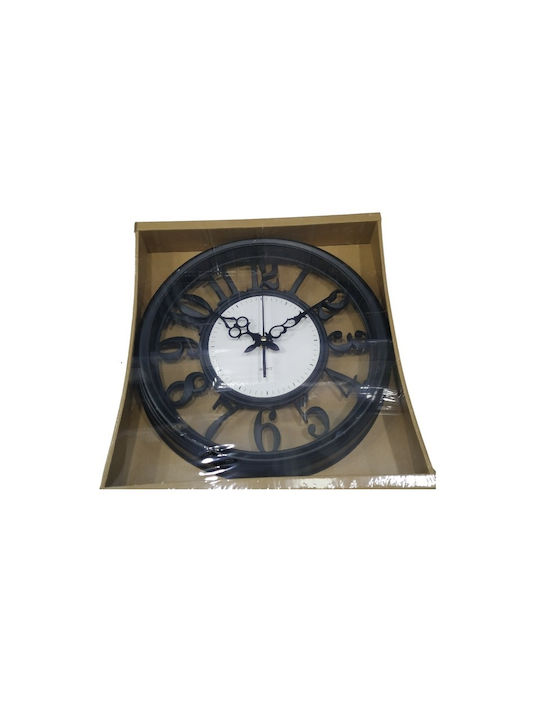 Wall Clock Plastic Black