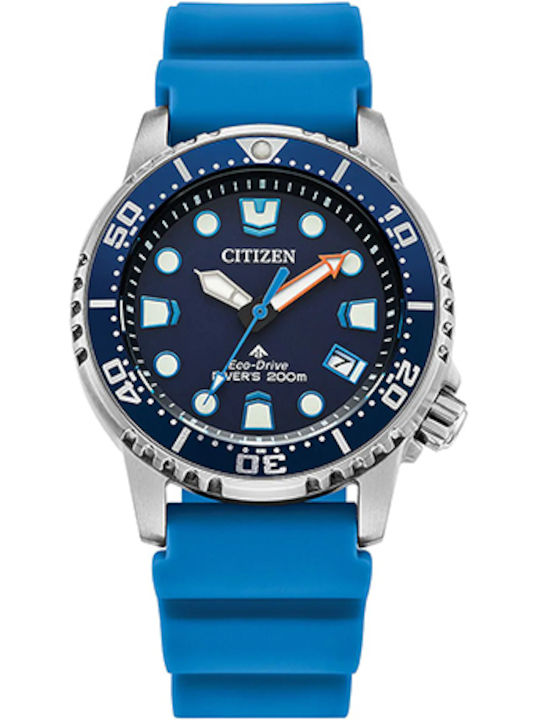 Citizen Γυναικείο Ρολόι 36.5mm Μπαταρίας με Μπλε Καουτσούκ Λουράκι