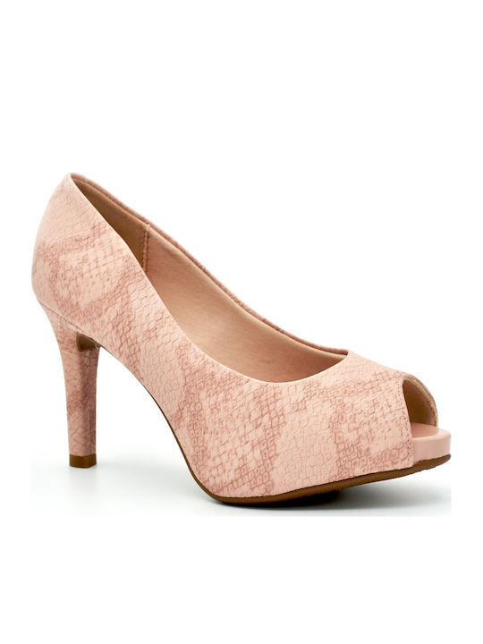 Peep Toe Pantofi cu toc Roz