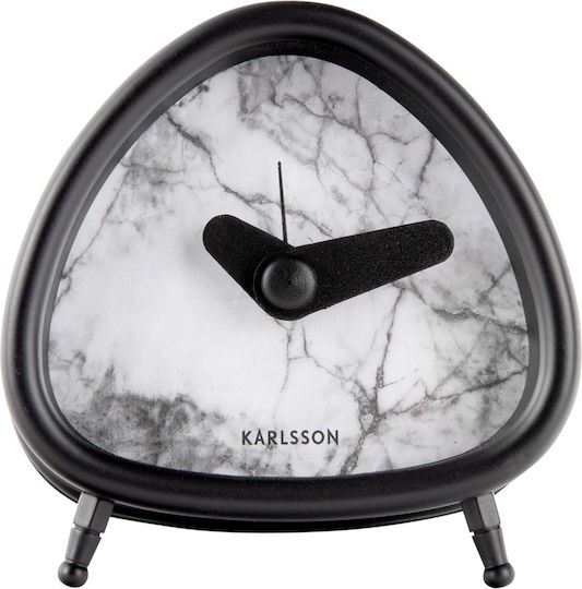 Karlsson Metal Tabletop Clock with Alarm Black KA5865WH