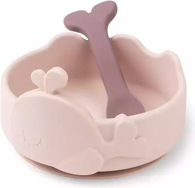 Done by Deer Feeding Set made of Silicone Pink 2pcs