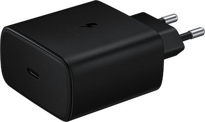 Samsung Φορτιστής με Θύρα USB-C και Καλώδιο USB-C 45W Μαύρος (EP-TA845EBE Bulk)