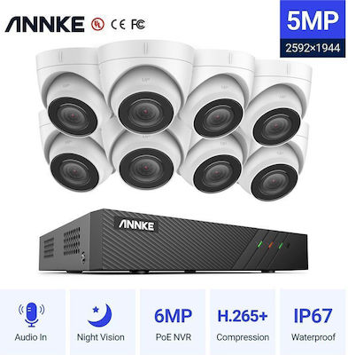 Annke N48PBB I51DM8 Integrated CCTV System with 8 Wireless Cameras 6MP