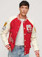 Superdry D2 Ovin College Varsity Patched Men's Winter Bomber Jacket Red