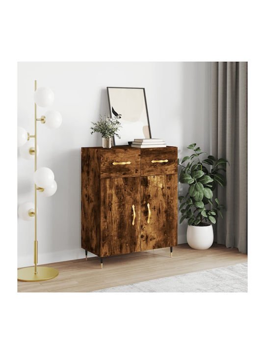 Sideboard Wooden with Drawers Smoky Oak 69.5x34...