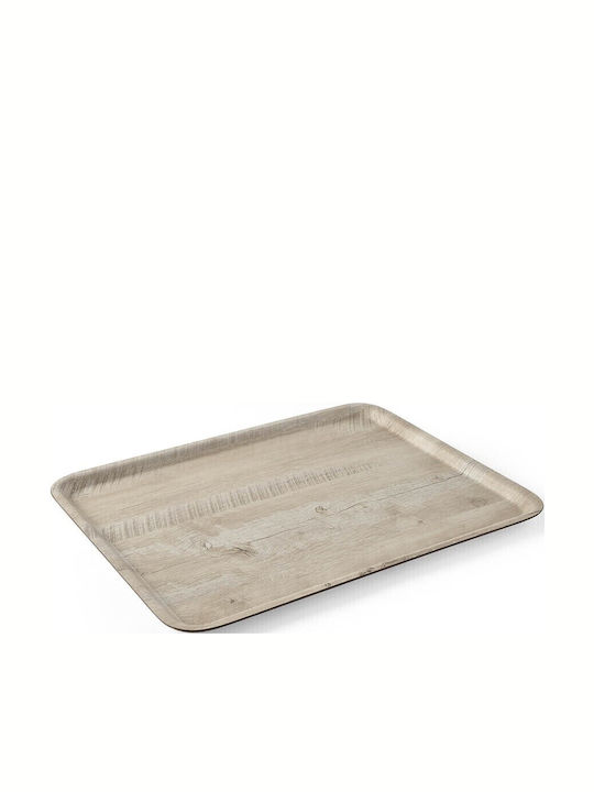 Hendi Plastic Rectangular Serving Tray Non-slip with Handles in Brown Color 24x35cm 30.41642 1pcs