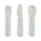 Done by Deer Baby Cutlery Set Happy Dots made of Plastic Green 2pcs