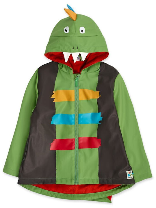 Wasserdicht Kinder Freizeitjacke Kurz mit Kapuze Grün