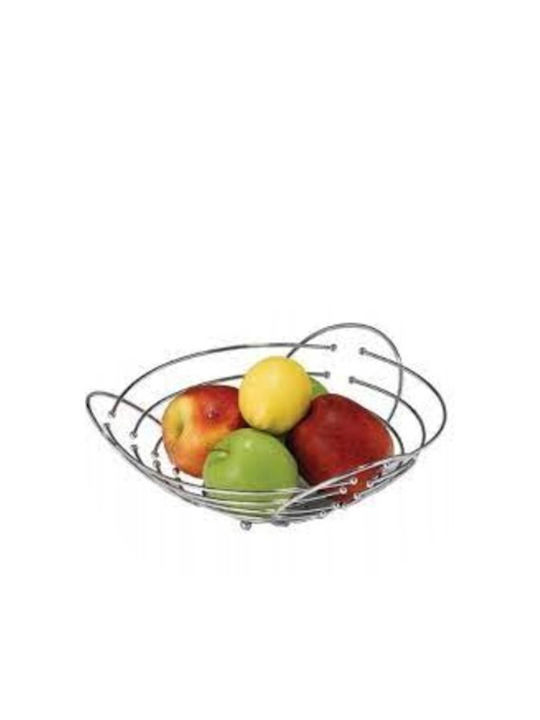 Fruit Bowl Metallic Silver 27x27x9.5cm