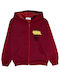 Action Sportswear Kids Sweatshirt Cardigan with Hood Burgundy