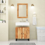 vidaXL Bench with Washbasin, Mirror & Column L62xW33xH58cm Brown