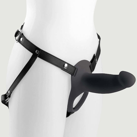 Virgite Harness με Dildo 27.4cm σε Μαύρο Χρώμα