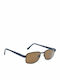 Sisley Men's Sunglasses with Brown Metal Frame and Brown Lens
