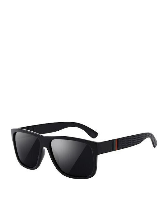 Trizand Men's Sunglasses with Black Plastic Frame and Black Polarized Lens 00021150
