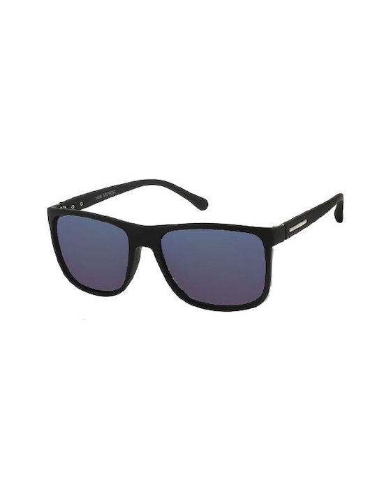 Kost Eyewear Men's Sunglasses with Black Plastic Frame and Black Polarized Mirror Lens PZ2340