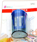 Double Pencil Sharpener Barrel Blue