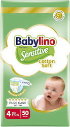 Babylino Чувствителни Cotton Soft Памперси с лента No. 4 за 8-13 kgкг 50бр