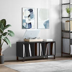 vidaXL Επεξεργασμένο Ξύλο Έπιπλο Hi-Fi με 6 Ράφια Μαύρο 38x100x48cm