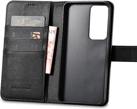 iCarer Brieftasche Leder Schwarz (Samsung Galaxy S23)